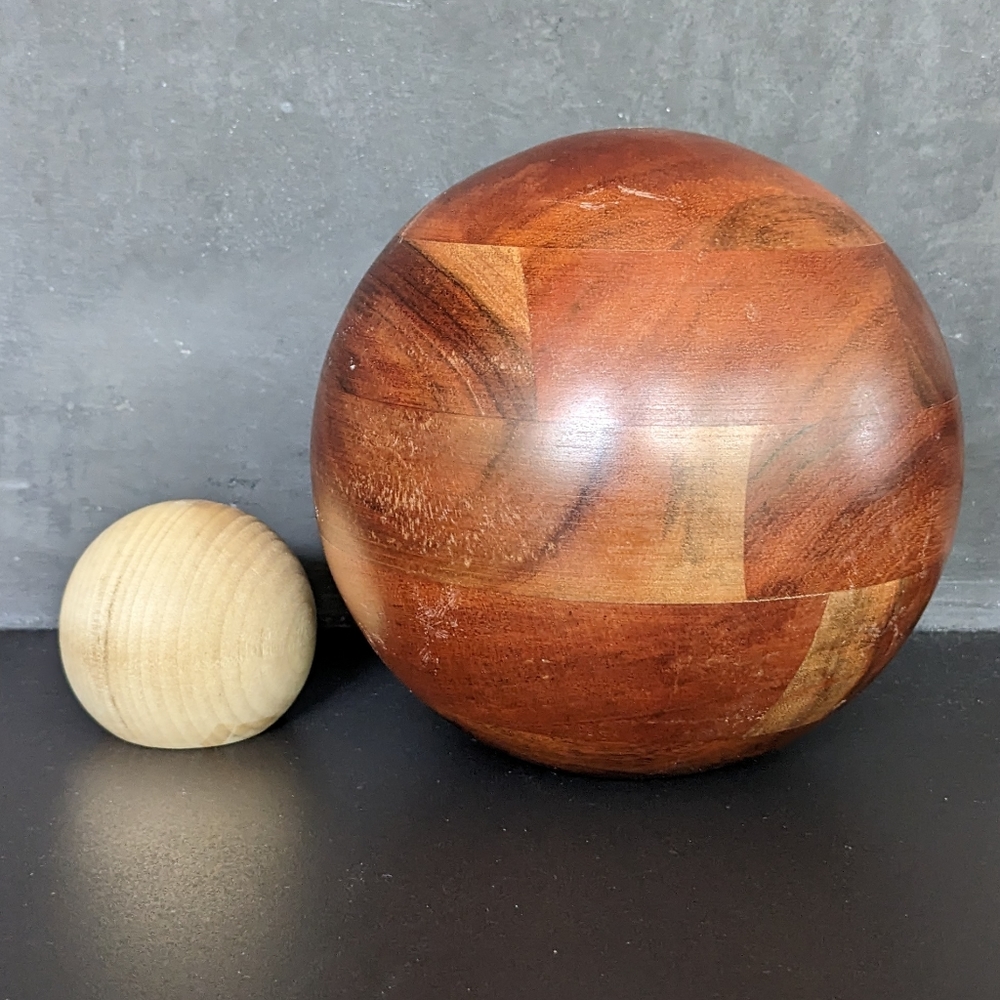 Wood Round Orb Globes Ball Small Large Dark Light